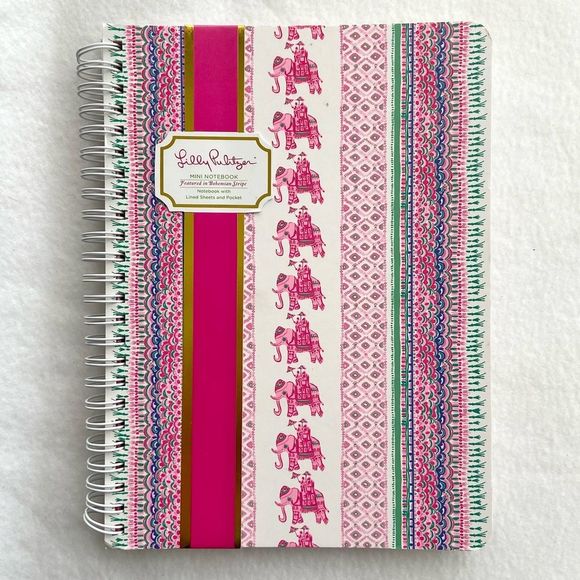 Lilly Pulitzer Other - Lilly Pulitzer Mini Notebook Bohemian Stripe Elephants